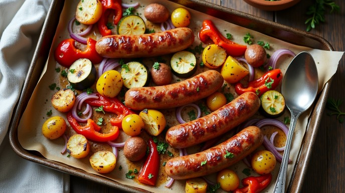 Dinner recipe :Sheet Pan Sausage & Veggies
