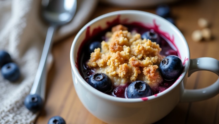 Microwave version of Blueberry Rustic Crumble Recipe with Oats