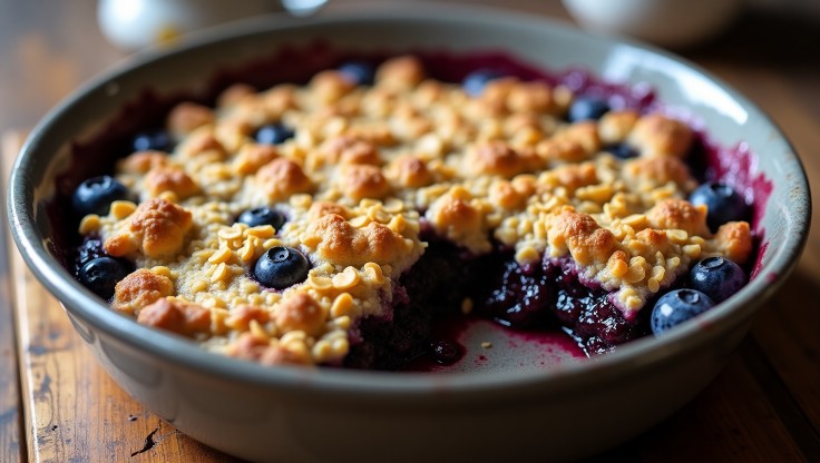 Blueberry Rustic Crumble Recipe with Oats