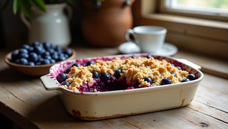 Blueberry Rustic Crumble Recipe with Oats